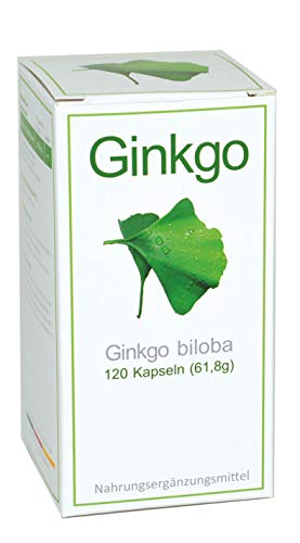 Ginkgo biloba Blattpulver 420mg | aus der Apotheke | 120 Kapseln 4-Monatspackung | hochrein, made in Germany
