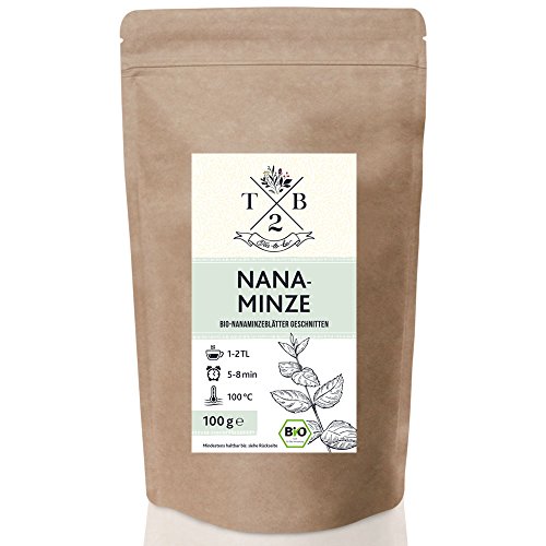 Nana-Minze BIO-Tee geschnitten in Bio-Qualität mit loser Nanaminze (Spearmint, marokkanische Minze),100g | Tea2Be