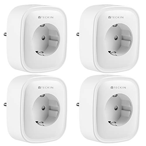 TECKIN WLAN Smart Steckdose Intelligente Plug Wifi Stecker fernbedienbar, Stromverbrauch messen, funktioniert mit Amazon Alexa [Echo, Echo Dot] - 4 Packs