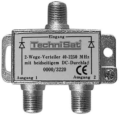 TechniSat 2-Wege Sat-Verteiler (2x DC-Durchlass, Diodenentkoppelt)