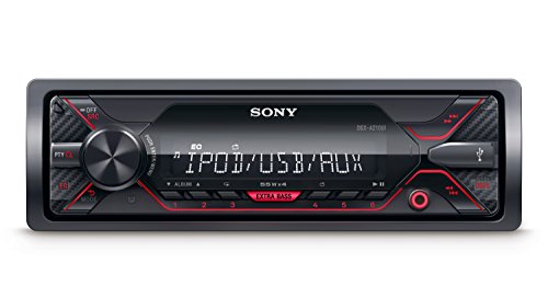 Sony DSX-A210UI MP3 Autoradio (mit Extrabass, USB, AUX Anschluss und iPod/iPhone Control Funktion) Beleuchtung: rot
