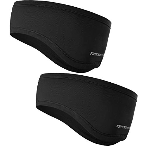 The Friendly Swede Stirnband 2-er Set - Kopfband, Headband für optimalen Ohrenschutz beim Jogging, Laufen, Wandern, Fahrrad- und Motorrad Fahren - Stirnbänder für Damen und Herren