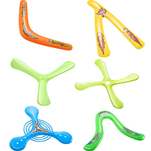 Ringer 6 Stücke Boomerang, Kunststoff Boomerang Bunter Rückkehr Boomerang für Sportler, für Sport Spielzeug für Anfänger, Junge Werfer