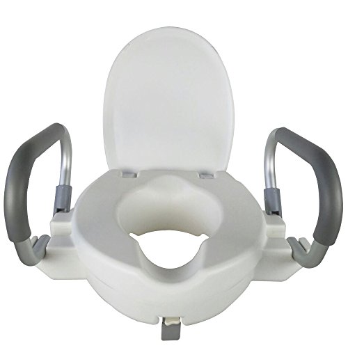 Toilettensitzerhöhung | Mit herunterklappbare Armlehne und Deckel | Erhöht Sitzposition um 10 cm | Sitzbreite 40 cm | Maximale Belastbarkeit 150 kg |Alcalá Modell | Mobiclinic