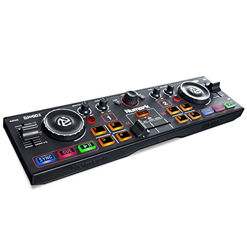 Numark DJ2GO 2 Portabler 2-Kanal DJ Controller mit eingebautem Audio Interface, Pads, Jog Wheels und Serato DJ Intro inklusive