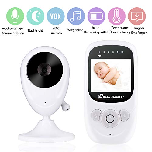 Babyphone mit Kamera, Deyace Wireless Video Baby Monitor mit Digitalkamera, Nachtsicht Temperaturüberwachung & 2 Way Talkback System Babyfon (2019)