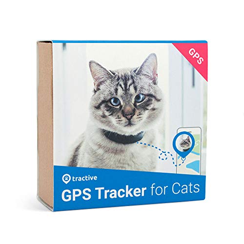 Tractive GPS Tracker für Katzen mit Sicherheitsverschluss. Wasserdichtes GPS Katzen-Halsband mit App und Echtzeit GPS Ortung