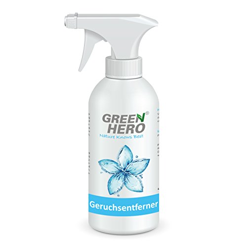 Green Hero Geruchsentferner Spray für Textilien, Schuhe etc. gegen Gerüche, 500 ml, Neutralisiert Gerüche wie Schweiß, Urin, Erbrochenes etc.