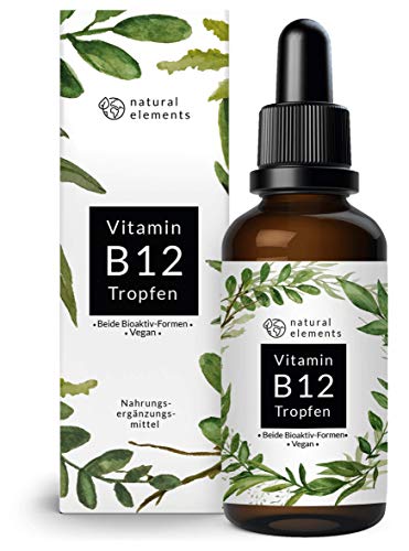 Vitamin B12 Tropfen - Einführungspreis - 1000µg - Beide Aktivformen (Methylcobalamin & Adenosylcobalamin) - 50ml (1700 Tropfen) - Vegan, hochdosiert & hergestellt in Deutschland