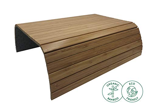 BamBooBox Sofatablett/Sofaablage aus Bambus für Getränke, Snacks etc. - Armlehnen Ablage aus Massivholz