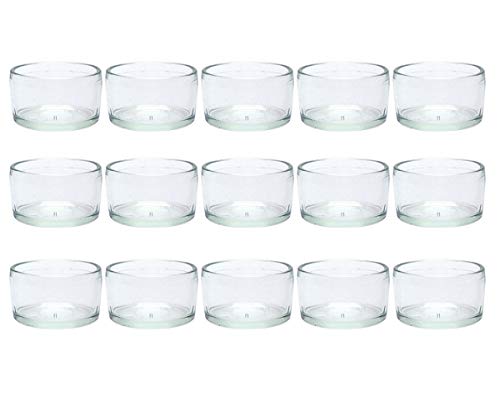 hocz  Teelichtgläser Windlicht Set | 8/12/24 teilig | Typ 025 | Rund Hochwertiges Glas | Glasdose Glasgefäß Tischdeko Teelichtgläser Hochzeitsdeko (8 Stück)