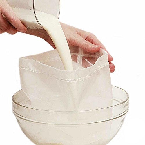 Rocita Milch Sieb Nussmilchbeutel | Passiertuch | Filterbeutel Set für vegane Milchalternativen wie Nussmilch, Mandelmilch, Frucht-/Gemüsesaft und Smoothies Sieb 2pcs