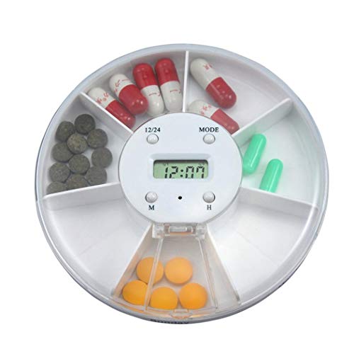 Digital LCD Alarm Medizin 7 Grids Box Pille Fall Medical Timer Erinnerung Tablettenteiler & Mörser