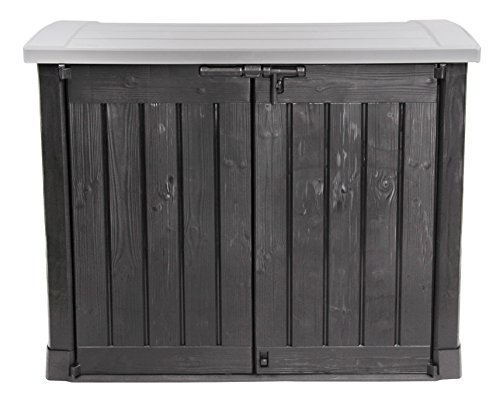 Ondis24 Gartengerätebox Mülltonnenbox Gartenmöbelbox Poolbox Gartenbox Arc, anthrazit, für 2 Stück 240 Liter Mülltonnen geeignet