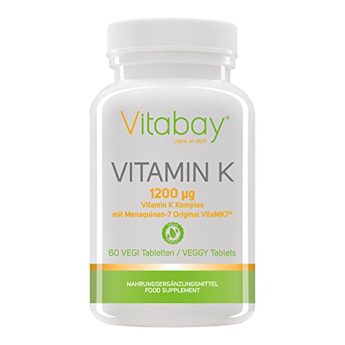 SUPER Vitamin K 1200 µg mit weiterentwickelten K2 Komplexen - 60 Vegane Tabletten