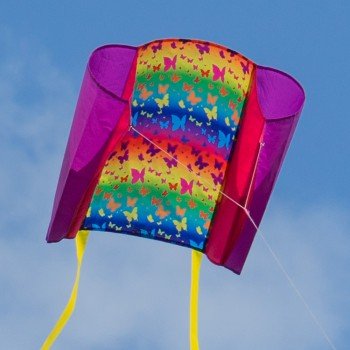 CIM Einleiner-Drachen - Beach Kite BUTTERFLY - für Kinder ab 3 Jahren - Abmessung: 70x47cm - inkl. 40m Drachenschnur und Streifenschwänze