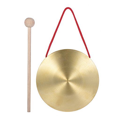 Ammoon Hand-Gong Becken aus Messing und Kupfer, Percussion, mit Hammer, 15 cm 15cm