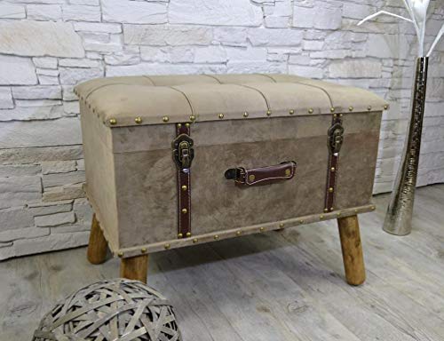 Livitat Hocker Polsterhocker Suitcase Pouf Truhe Staufach Truhenbank Sitzbank Ottomane LV2085