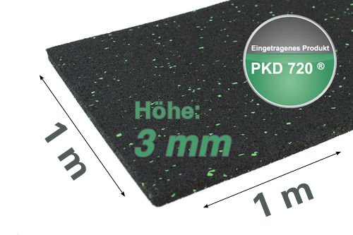 PKD 720 Antirutschmatte Ladungssicherung Kofferraummatte 1,0 X 1,0 m, 3 mm stark
