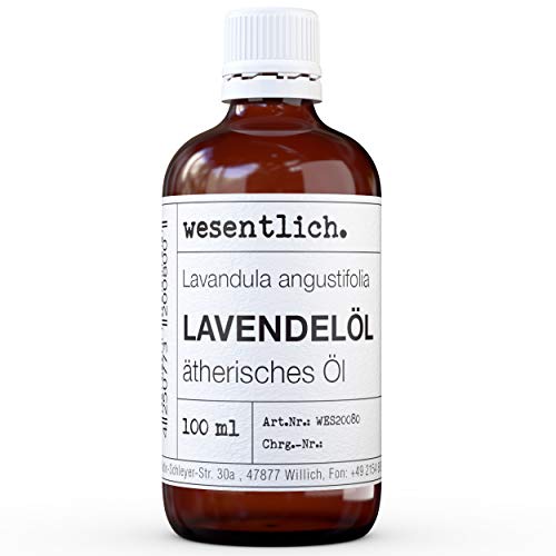 Lavendelöl - reines ätherisches Öl von wesentlich. - 100% naturrein aus der Glasflasche (100ml)