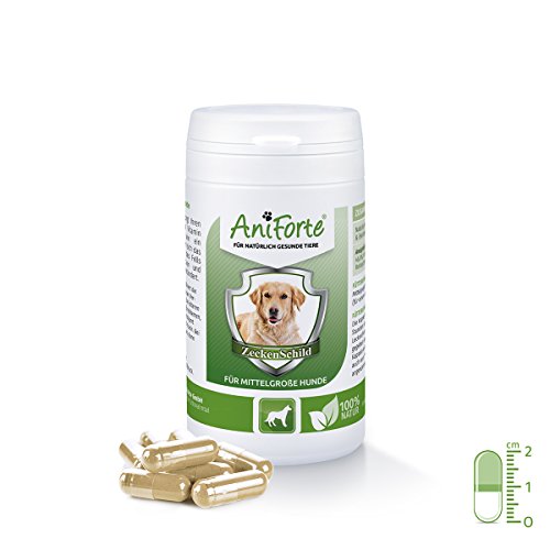AniForte natürlicher Zeckenschutz Zeckenabwehr 60 Kapseln - Naturprodukt für mittelgroße Hunde 10- 35 kg