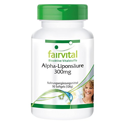 Alpha-Liponsäure (Alpha Lipoic Acid, ALA), 300mg, Antioxidans, 90 Softgels, ohne Trennmittel, 3-Monatspackung, Großpackung