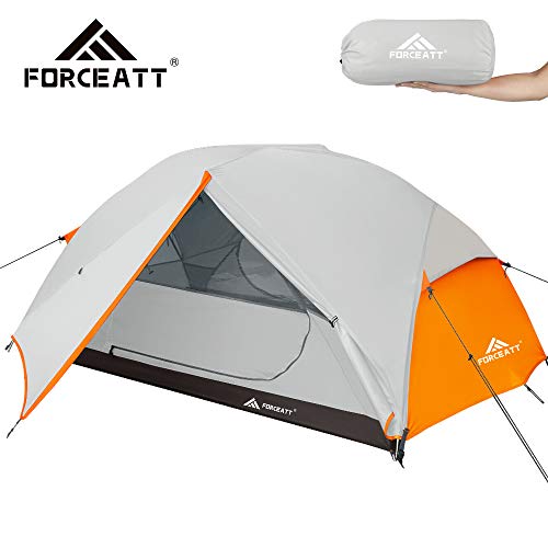 Forceatt Zelt 2 Personen Camping Zelt, 2 Doors Wasserdicht & Winddicht & Insektensicher 3-4 Saison Ultraleichte Rucksack Zelt für Trekking, Camping, Outdoor.