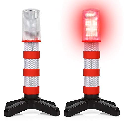 LeaningTech LED Warnleuchte Rot Auto Warnblinkleuchte Magnet Reflektor KFZ / LKW Warnblitzer Warnsignal Pannenhilfe mit 3 Modus für erste Hilfe Notfall