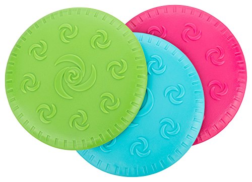 CH Handel Hunde Frisbee/Dog Disc - 3er Set (3 Stück) in den Farben türkis, grün und pink - Durchmesser ca. 15 cm