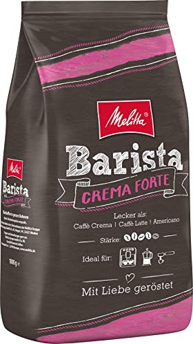 Melitta Ganze Kaffeebohnen, kräftig und vollmundig, Stärke 4, Barista Crema Forte, 1kg