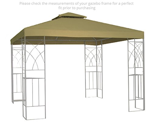 Kenley Wasserfest Pavillondach Ersatzdach Festzelt Gartenpavillon Dach – 3m x 3m – Beige
