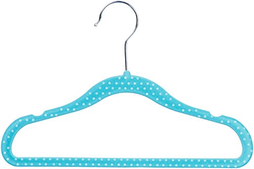 AmazonBasics Kinderkleiderbügel mit Samtbezug, 30er-Pack, Blau gepunktet