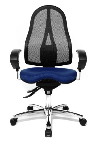 Topstar ST19UG26 Sitness 15, ergonomischer  Bürostuhl, Schreibtischstuhl, inkl. höhenverstellbare Armlehnen, Bezugsstoff blau