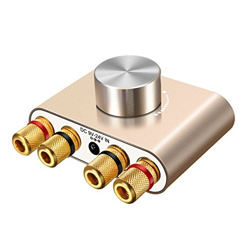 ELEGIANT Mini Bluetooth Verstärker HiFi Stereo Audio Wireless Bluetooth Endstufe 50W * 2 Dual Kanal Digital Signal Amplifier Aluminiumkörper mit Netzteil