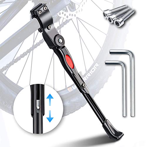 HENMI Fahrradständer 4 cm Höhenverstellbar und Universal Seitenständer, Dauerhaft Bike Stand gemacht durch Aluminiumlegierung