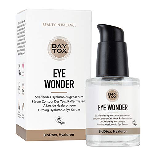 DAYTOX - Eye Wonder - Straffendes Hyaluron Augenserum, hochdosiert mit Sofortwirkung - Vegan, ohne Farbstoffe, silikonfrei und parabenfrei - 1 x 30 ml