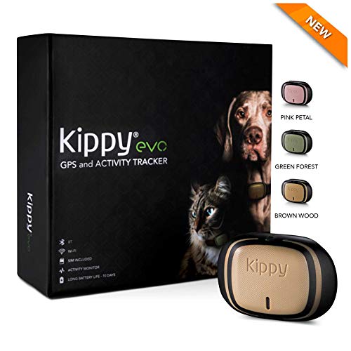 Kippy EVO | Das Neue GPS + Activity | Für Hunde und Katzen 38 gr | Waterproof | Batterie 10 Tage | Brown Wood