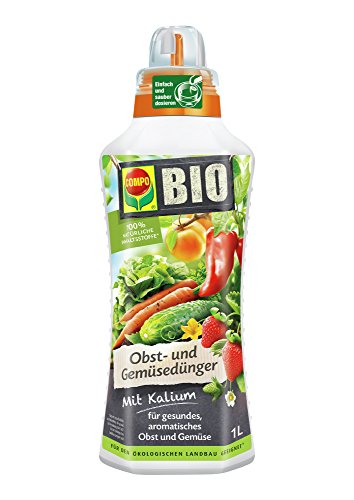 COMPO BIO Obst- und Gemüsedünger für alle Obst- und Gemüsesorten, Natürlicher Spezial-Flüssigdünger, 1 Liter