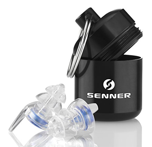 Senner MusicPro 'Soft' Gehörschutz Ohrstöpsel für Musik, Konzert, Disco und Festival, ideal auch für kleinere Gehörgänge, mit Alubehälter, clear/transparent