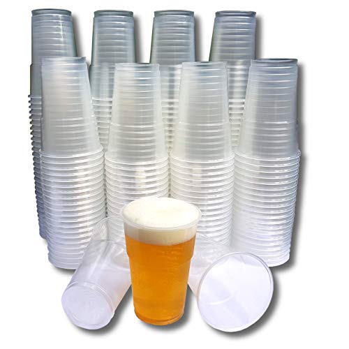 Eden Plastikbecher - Einweg Trinkbecher aus Bio-PP für Bier und andere Kaltgetränke - 0.25L (0.3L max) Stabile Bierbecher - Becher ist ideal für Party, Camping, Geburtstag, usw. - 200 Pack