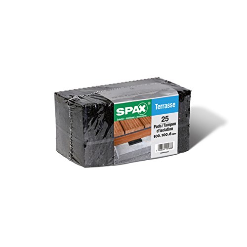 SPAX Pads 100 x 100 x 8 mm, 25 Stück, Terrassenbau, schwarz, 5000009186609