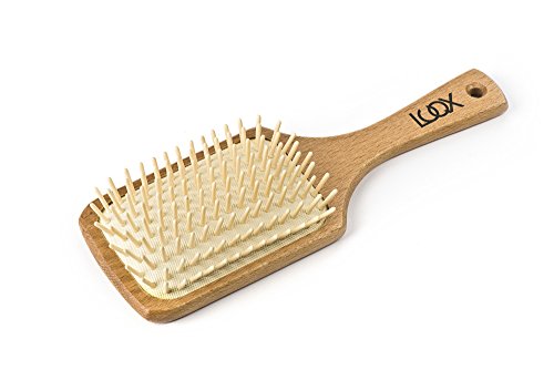 LUQX Haarbürste Spezial Vegan Brush II - Holzbürste, Paddlebrush mit Holzstiften