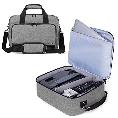 Luxja Beamertasche Kompatibel mit Acer, BenQ, Epson, Optoma und Viewsonic Beamer, Projektor Tasche mit Schutzhülle für Laptop, 39.4 cm x 28 cm x 13.5 cm, Grau