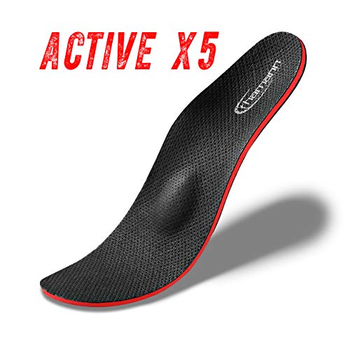 Active X5 neueste Generation Orthopädische Schuheinlagen-Einlegesohlen gegen Knickfuß, Senkfuß, Plattfuß, Spreizfuß, metatarsalgie, Fußschmerzen und Fußfehlstellung. Verhindert Schweißfuß. (39)