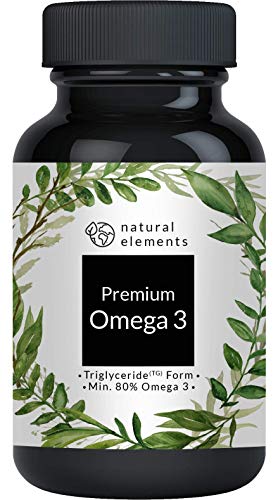 Omega 3 Fischöl - Einführungspreis - Premium: 80% Omega 3-Gehalt in Triglycerid-Form - Aufwendig aufgereinigt, hochdosiert und aus nachhaltigem Fischfang - 120 Kapseln