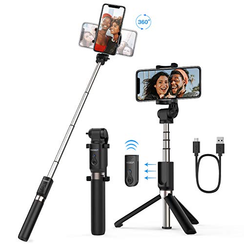 Yoozon Bluetooth Selfie-Stick Stativ mit Fernbedienung, 360°Rotation Selfie Stange Monopod kabellos für die meisten iPhone Android Smartphones