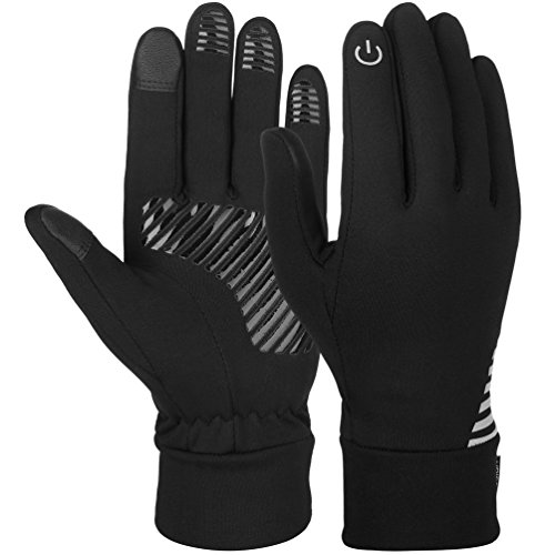 Vbiger Herren Handschuhe Touchscreen Handschuhe SMS Handschuhe Laufenhandschuhe Sport Handschuhe für Winter, Schwarz-1, M