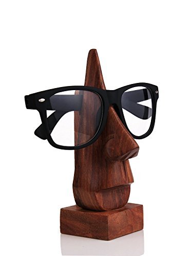 Weihnachten oder Erntedankfest der Tagesgeschenk, Klassische Hand geschnitzte Sheesham Holz-Nasen-geformter Brille Brillenhalter, Sonnenbrillenhalter, Braune Brillenhalter, Brillenständer