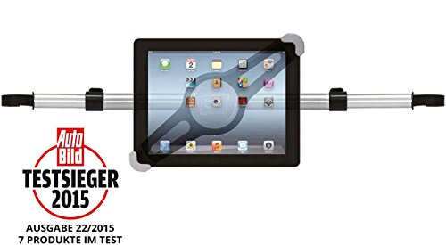 Girafus Relax H3 Universale Tablet Auto Kfz-Kopfstützen-Halterung für Rücksitz für 9-10-11 Zoll Tablets - iPad, Galaxy Tab, Fire HD 10 – Mittig platzierbar für optimale Sicht von der Rücksitzbank