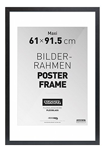 REINDERS Bilderrahmen für Maxi-Poster 61 x 91,5 cm - Holzoptik Schwarz Modern